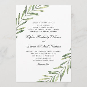 Convites Folhagem elegante   3 conjuntos de pais que alojam