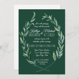 Convites Folhagem Laurel Wreath Olive Foliage, verde-flores