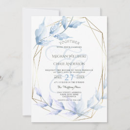 Convites Folhagem Lilática Azul Dusty Pale