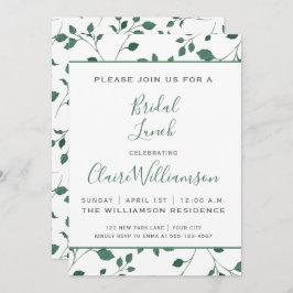 Convites Folhagem Rustic Green Watercolor | Almoço de Brida