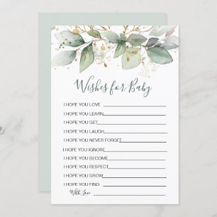 Convites Folhagem verde Deseja o jogo do Chá de fraldas