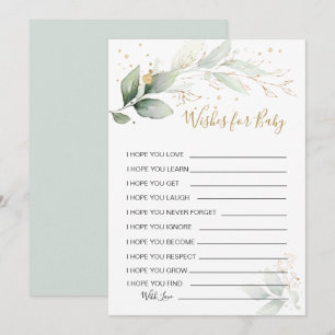 Convites Folhagem verde Desejos para Invit de Jogo de Chás 