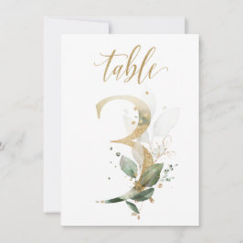 Convites Folhagem Verde e Dourada de Aquarela, Quadro Númer