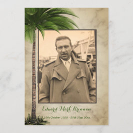 Convites Folhagem Verde Elegante de Foto Funeral