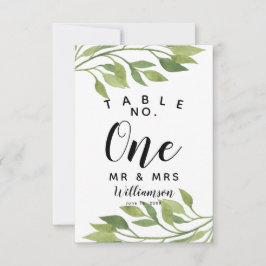 Convites folhagem verde folha Número da Mesa festa/casament