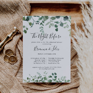 Convites Folhagem Verde Noite Antes Do Janto De Ensaio
