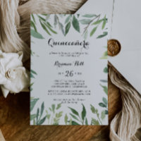 Folhagem Verde Tropical Elegante Quinceañera