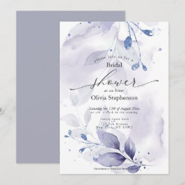 Convites Folhagem Violeta Rústica do Chá de panela de Aquar