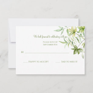 Convites Folhas Aquarela RSVP