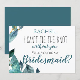 Convites Folhas Azuis Eu não posso amarrar o nó sem você