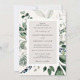Convites Folhas Botânicas e Casamento Verde