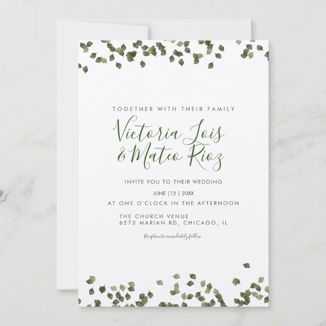 Convites Folhas Caem No Outono Casamento Rústico (Frente)