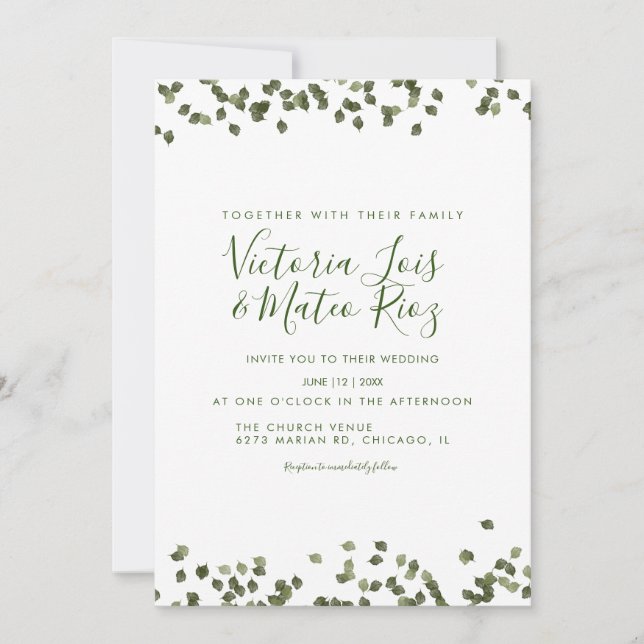Convites Folhas Caem Outono Aquarela Casamento (Frente)