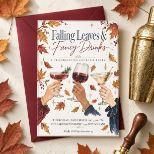 Convites : Folhas Caindo & Drinks Chiques Friendsgiving