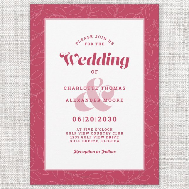 Convites Folhas de Abstrato simples modernas | Branco magen (Criador carregado)