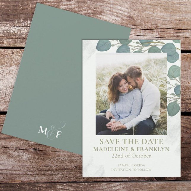 Convites Folhas de Aguarela Elegantes da Greenery do Eucali (Criador carregado)