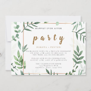 Convites Folhas de Aquarela 10b Casamento Fuga de Namorados