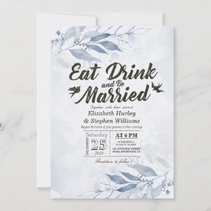 Convites Folhas de Aquarela COMA Beba & Seja Casado Casamen
