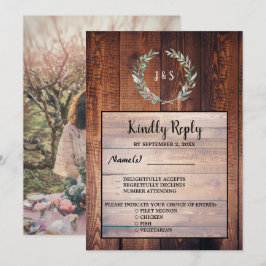 Convites Folhas de aquarela madeira Opções de janto RSVP de