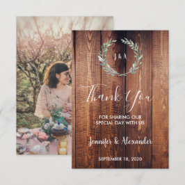 Convites Folhas de aquarela russa Obrigado casamento da fot