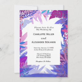 Convites Folhas de Aquarela Tropical de Casamento Moderno