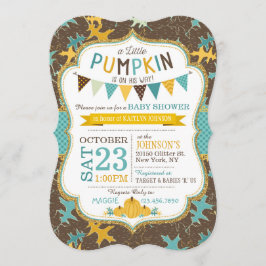 Convites Folhas de Carvalho de Queda e Chá de fraldas de Pu