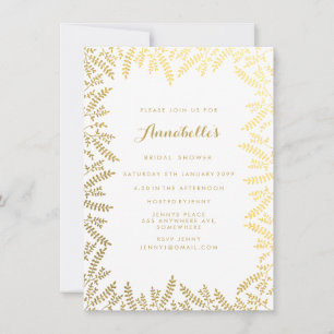 Convites Folhas de chá de panela White Gold