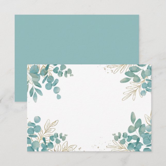 Convites Folhas de Eucalipto em Branco Personalizadas (Frente/Verso)