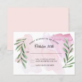 Convites Folhas de Eucalipto Rústicas RSVP Aquarela Moderna