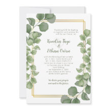 Folhas de Eucalipto Verde Salvia Moldura Dourada C