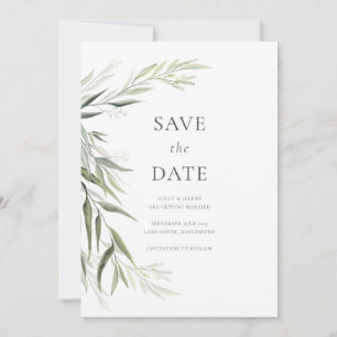 Convites Folhas de Eucalipto Verde Save the Date