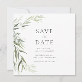 Convites Folhas de Eucalipto Verde Save the Date