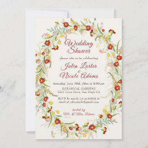 Convites Folhas de Flores de Maravilha Selvagem Casamento C