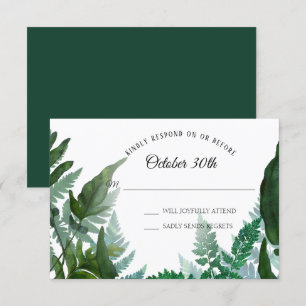Convites Folhas de Floresta de Samambaias Folhagem Verde Ca