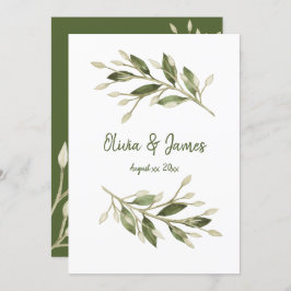 Convites Folhas de Floresta, Greenerescência, Casamento
