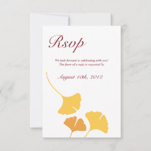 Convites Folhas de ginkgo caídas resposta de casamento rsvp