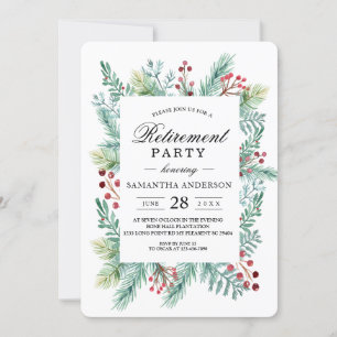 Convites Folhas de Inverno Modernas Quadro Verde