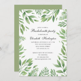 Convites Folhas de jardim botânico. Festa de solteira de Ve