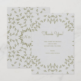 Convites Folhas de Oliveira Verde Rustic Agradecimento de C