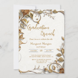 Convites Folhas de Ouro Brunch Nupcial