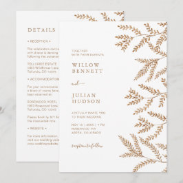 Convites Folhas de Outono Aquarela Casamento Tudo em Um