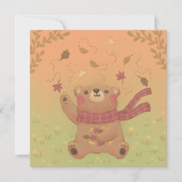 Convites Folhas de outono do Urso de Teddy