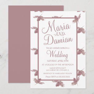 Convites Folhas de Outono em Aquarela Casamento Simples Beg