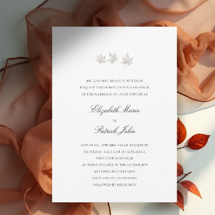 Convites Folhas de Outono Formal Moderno Clássico Casamento