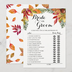 Convites Folhas de outono noivado ou noivo jogo editável