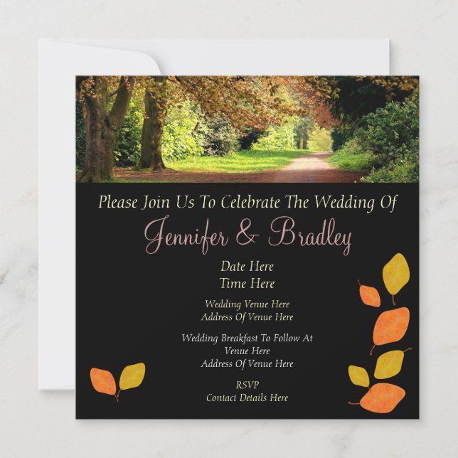 Convites Folhas de outono que Wedding (Frente)