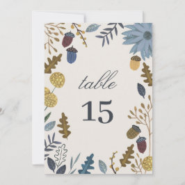 Convites Folhas de outono rústicas caem no número da mesa d