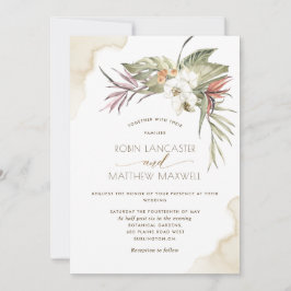 Convites Folhas De Palma Secas Tropicais, Casamento De Crem