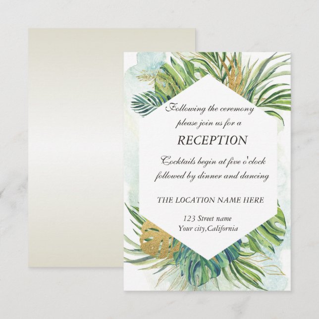 Convites Folhas de Palme (Frente/Verso)