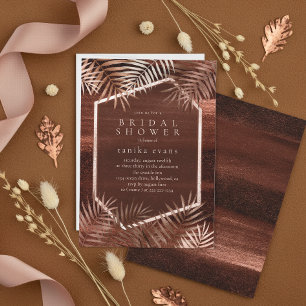 Convites Folhas de Palmeira Copper Sunset Dk Bridal Shower